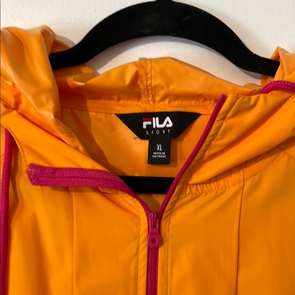 Retro Fila Colorblock Windbreaker Jacket - Orange and Pink - Picture 2 of 7